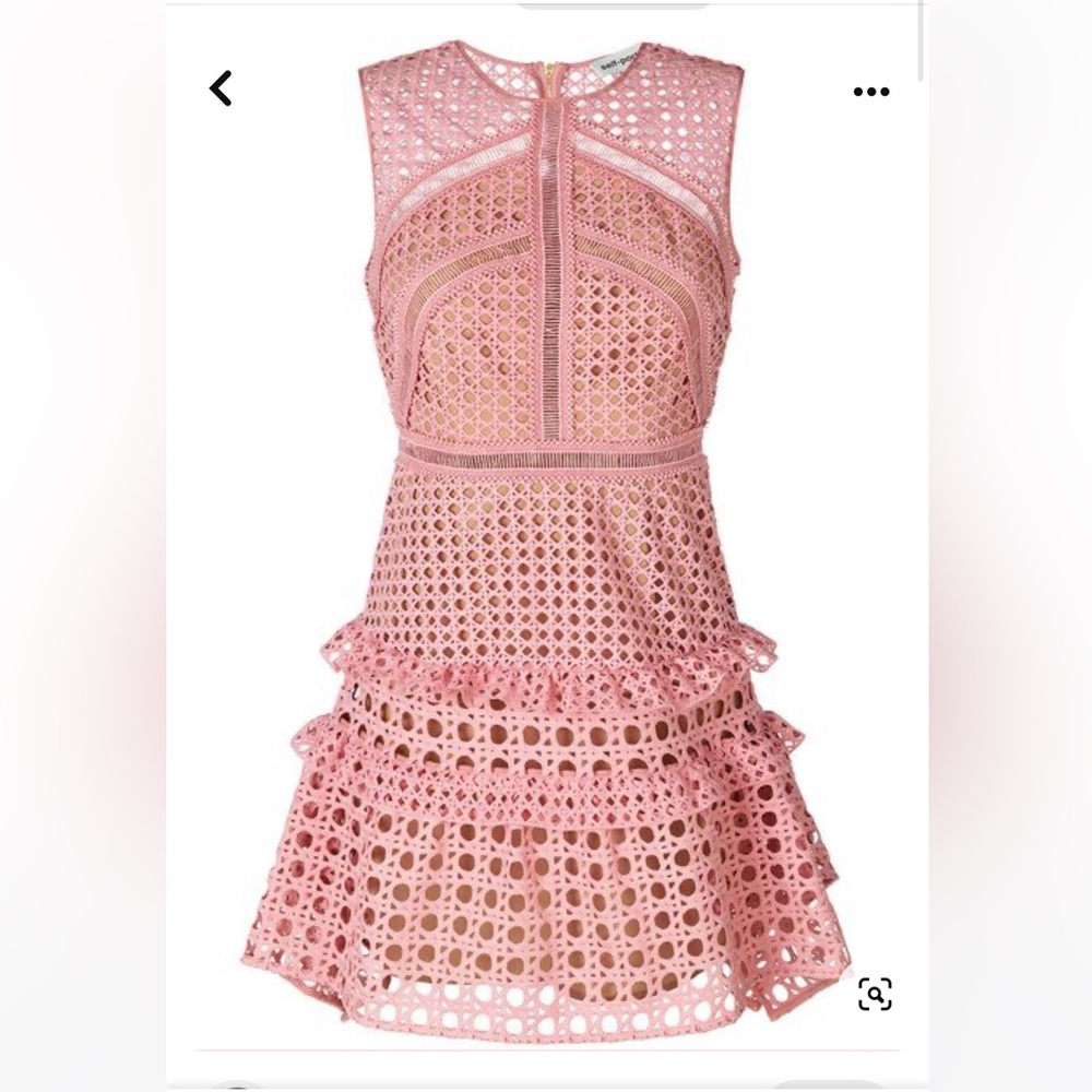 Self Portraits pink lace frills dress size 8
